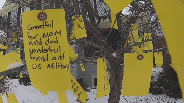 Couple shares sweet moment at the 'Gratitude Tree'