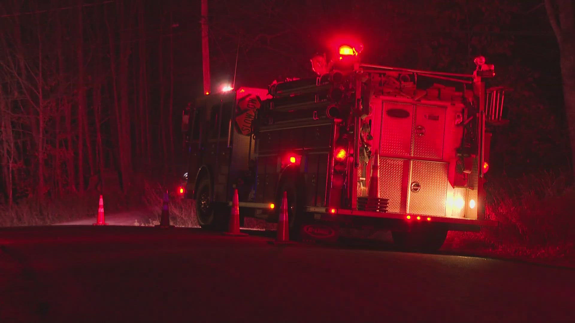 The Leeds Volunteer Fire Department shared on social media that the fire is in the area of Plains Road and Kenney Road.