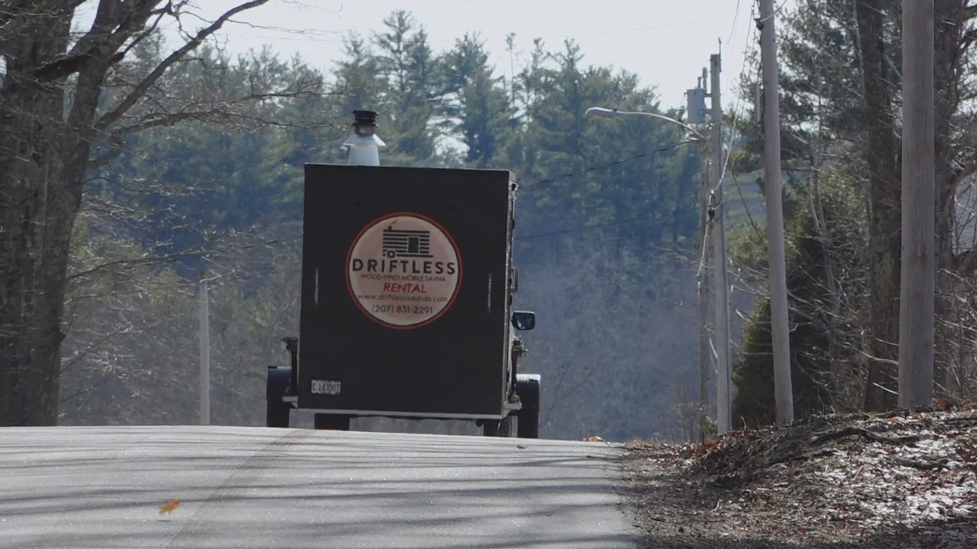 A Maine couple started Driftless Sauna, a mobile sauna business that they deliver to people's doors.