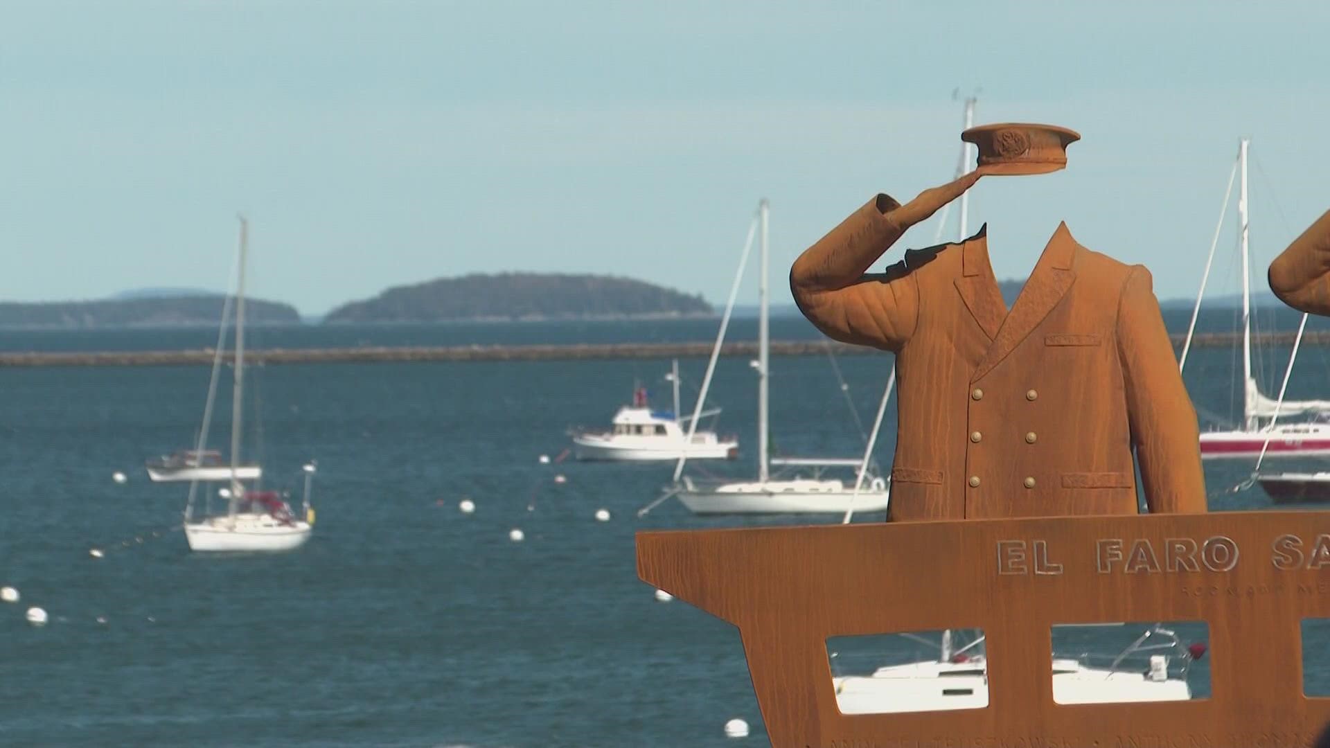 Four crewmembers who died on the El Faro were graduates of Maine Maritime Academy. A sculpture made by a fellow graduate is now a permanent fixture in Rockland.