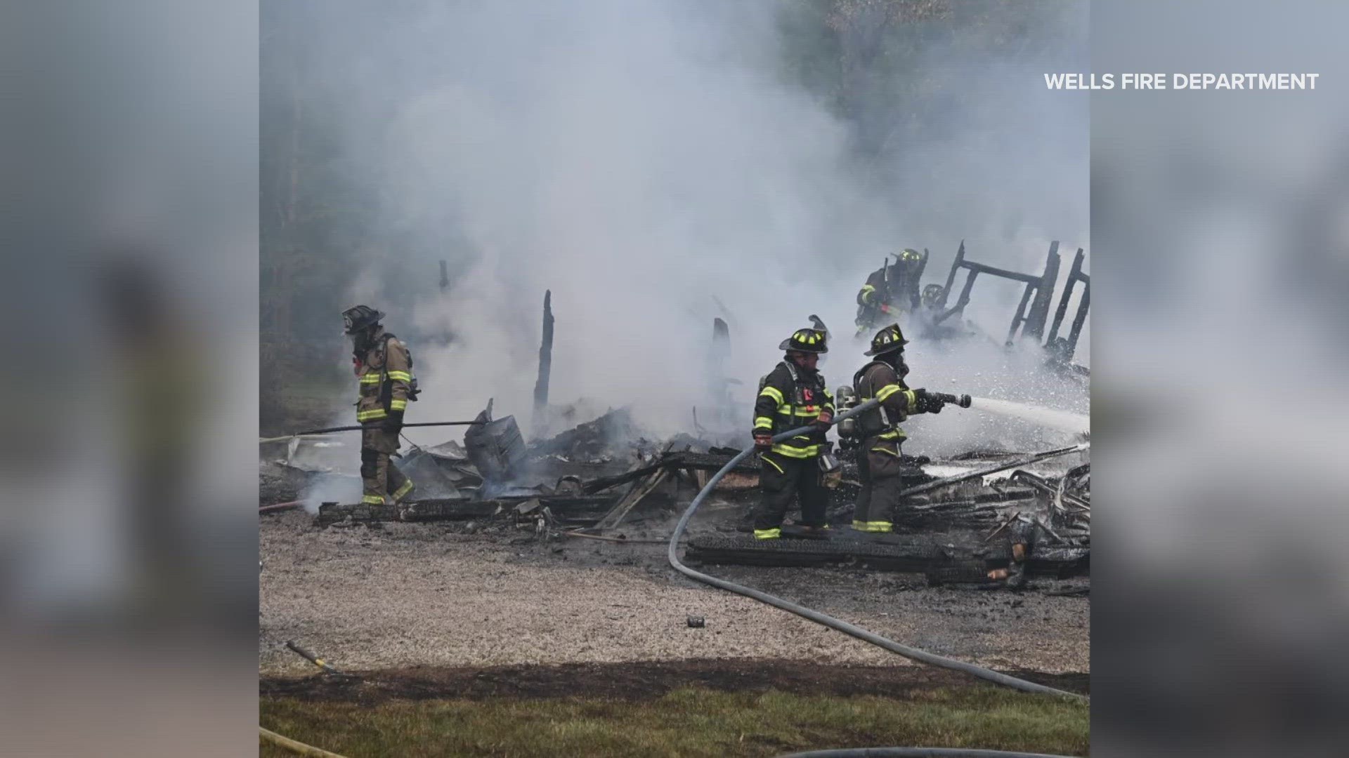 Fire crews were reportedly able to save the attached home and ell from the flames.