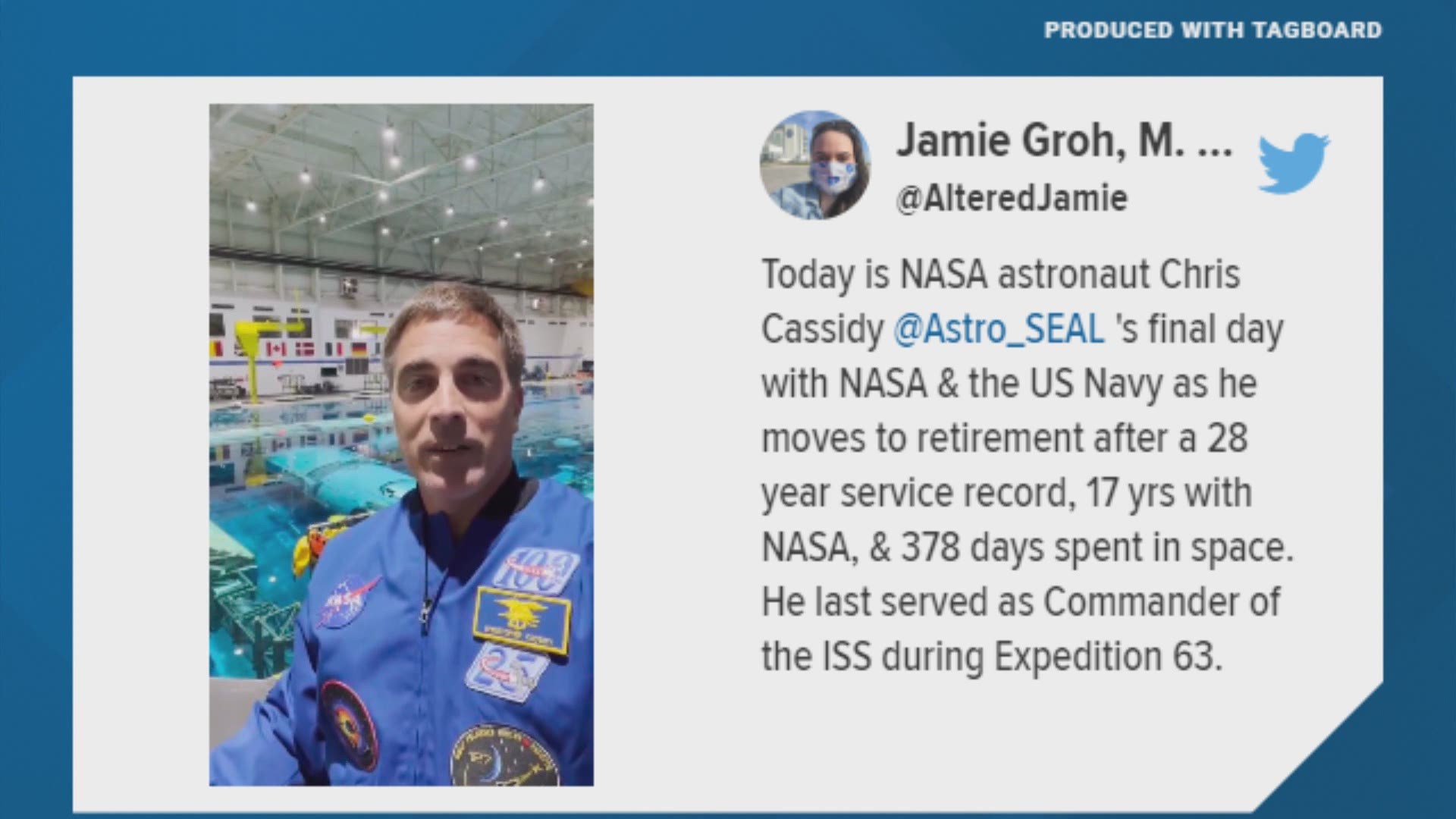 Maine NASA Astronaut Chris Cassidy took to Twitter to announce his retirement from both NASA and the Navy.