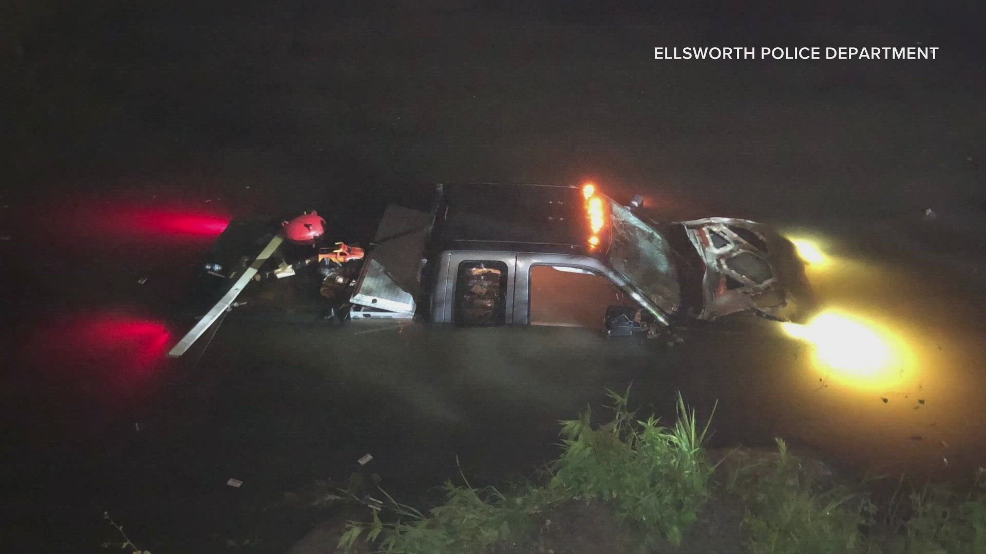 Upon arrival, police discovered that water levels had filled the cab up to the dashboard and heard splashing in the area.