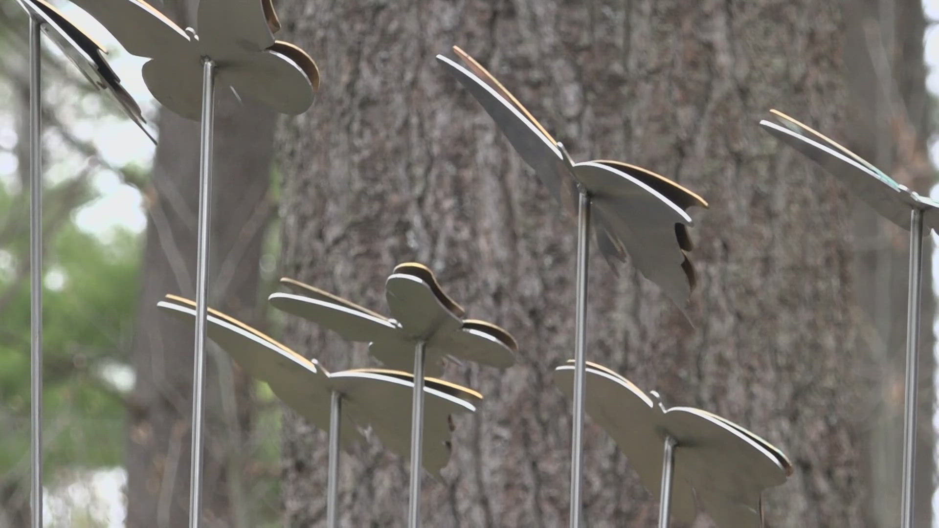 The memorial is located at Mid Coast Hospital's Parkview Campus and has a centerpiece of more than two dozen butterflies in memory of children taken too soon.