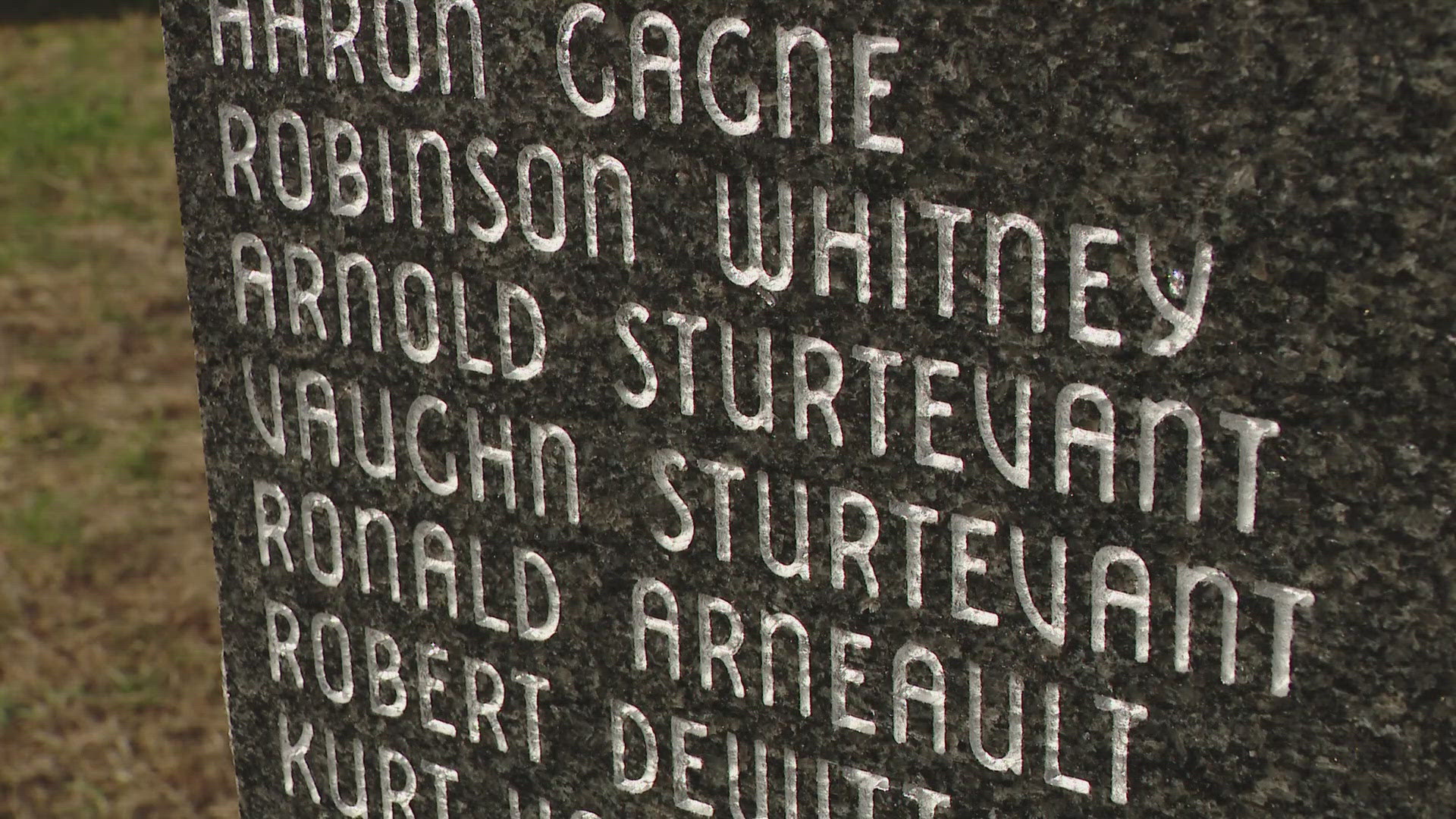 Veterans who served in wars through the centuries were honored and recognized Monday. Their names were carved into a name stone that now stands in the park.