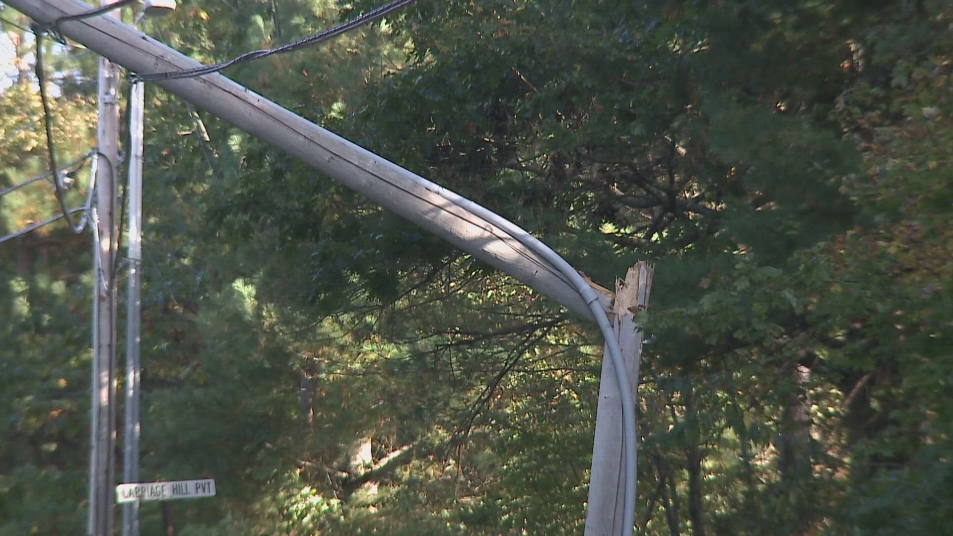 Gray Road was closed from Haskell Road to Steeplechase Road Monday afternoon.