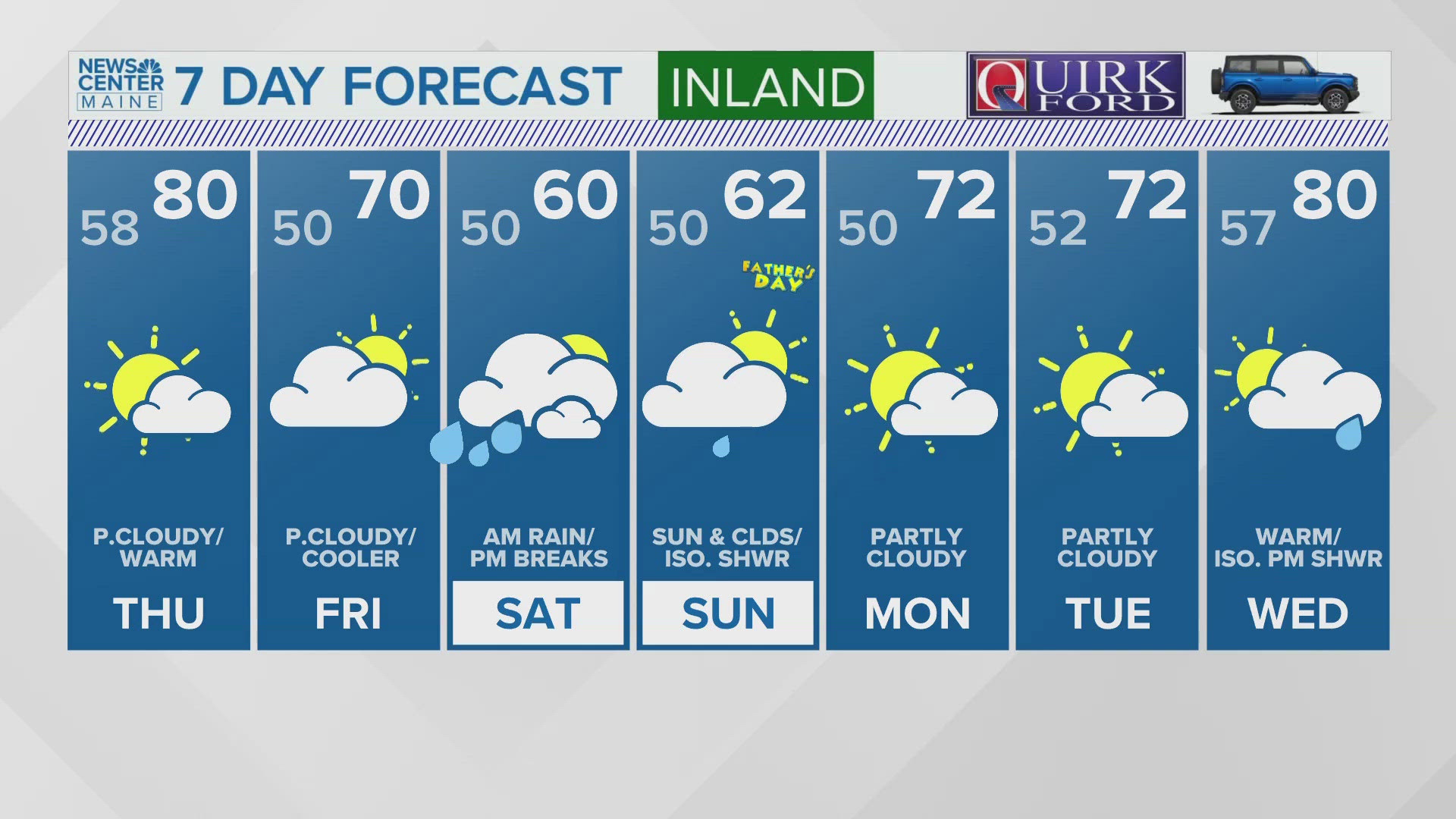 NEWS CENTER Maine Weather Video Forecast: UPDATE 4:30 p.m. Wednesday, June 11, 2025. 