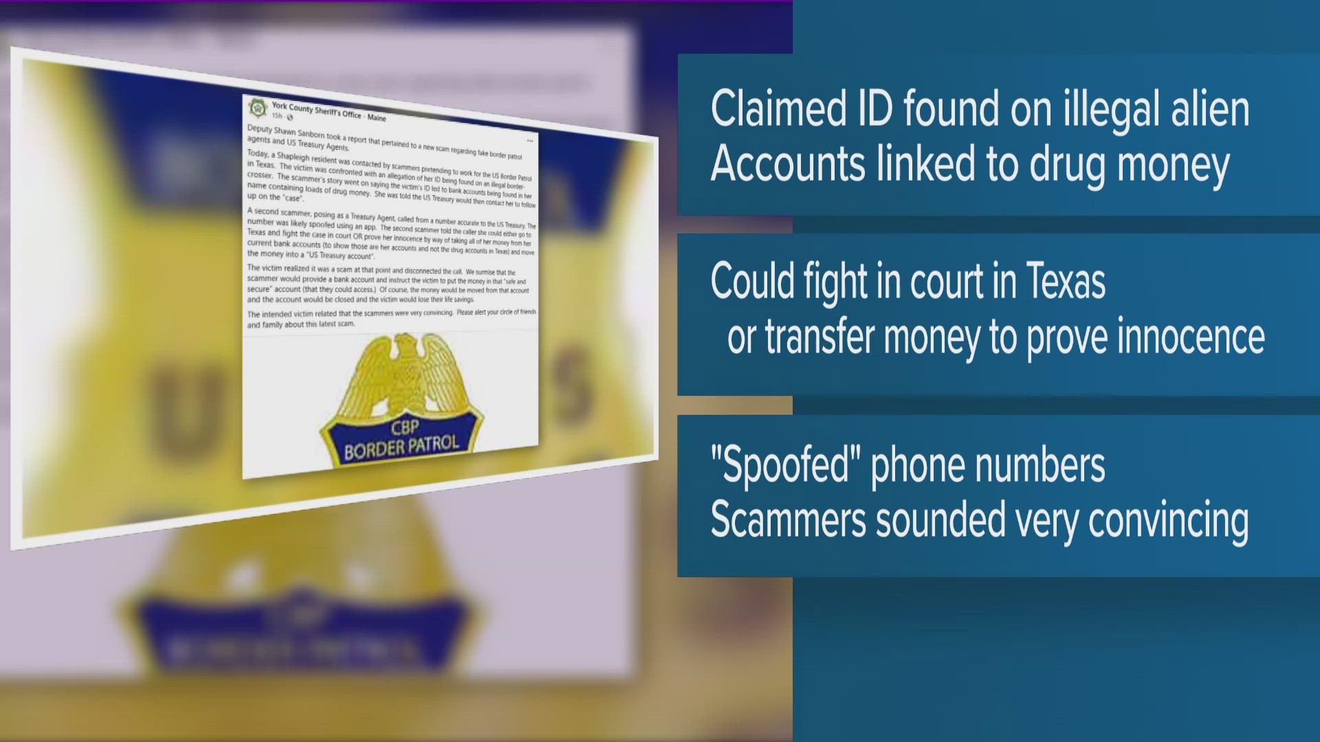 Officials say the scammers spoofed really phone numbers to seem legitimate.