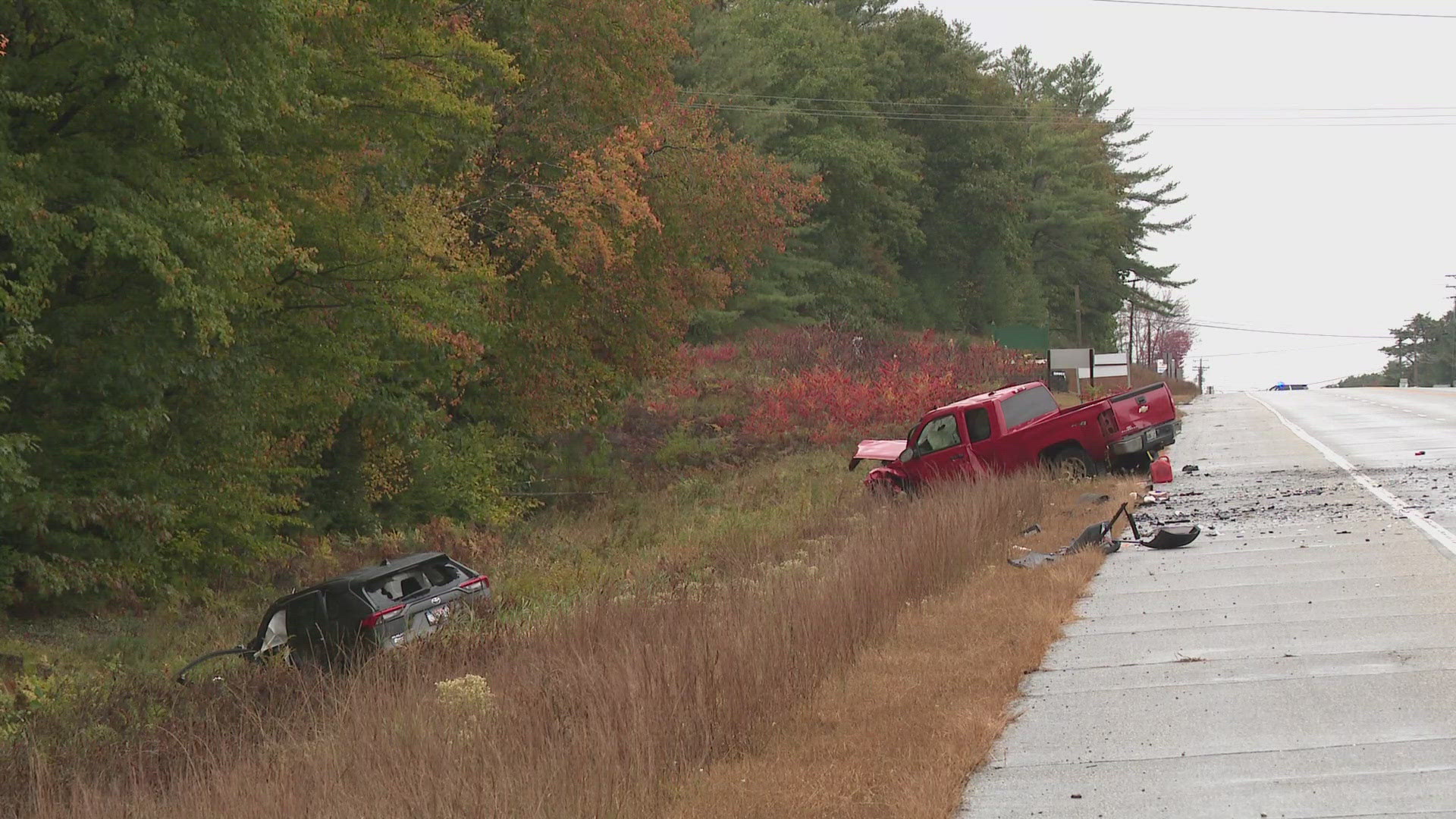 Police said the crash happened around 10:30 a.m. Monday near the Auburn-Turner town line. Both drivers in the two-vehicle crash were brought to the hospital.