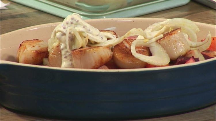 Recipe: seared scallops with roasted veggies