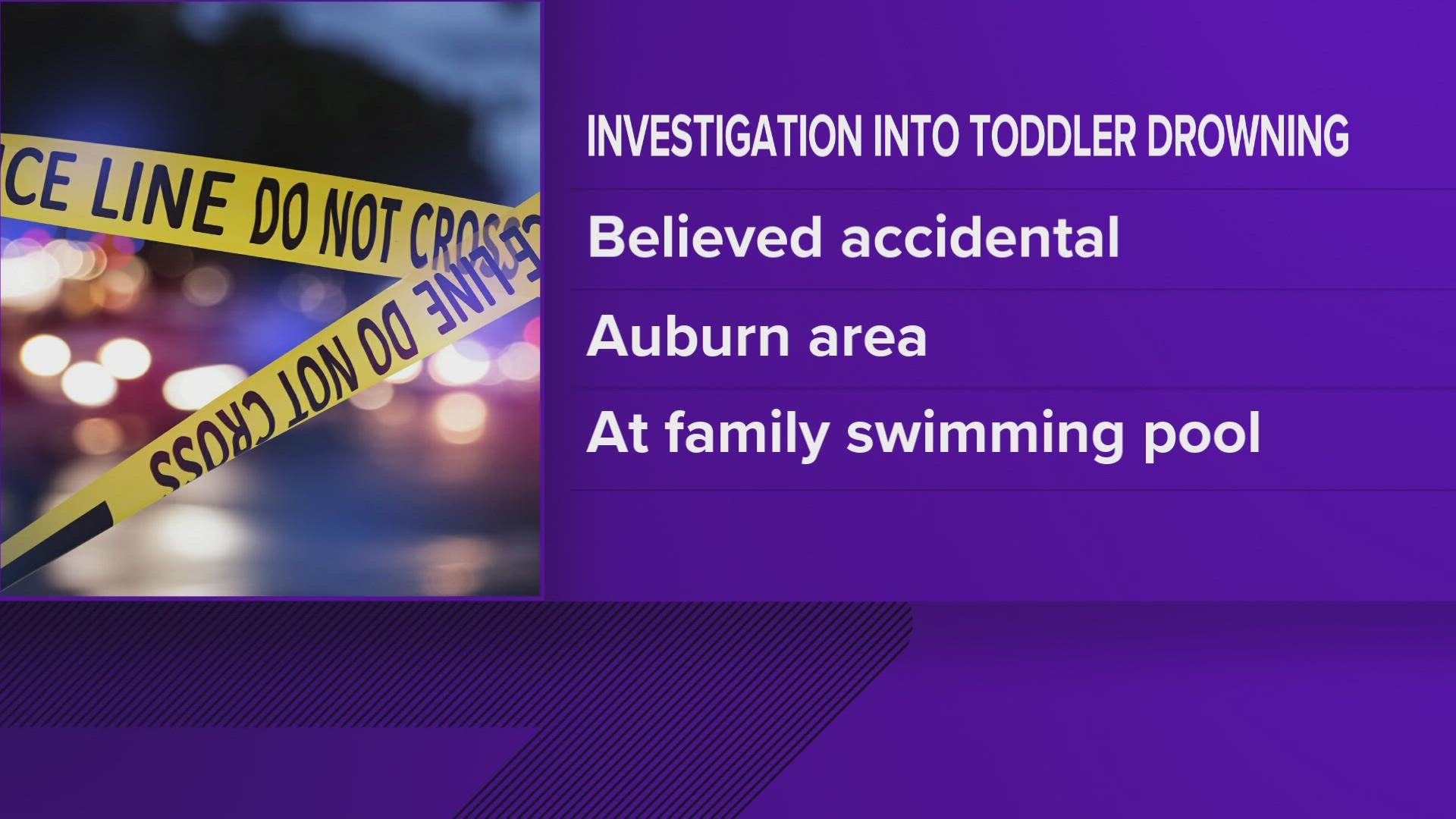 The Auburn Police Department and Maine State Police Major Crimes Unit are conducting an investigation into a 2-year-old's drowning on Saturday.