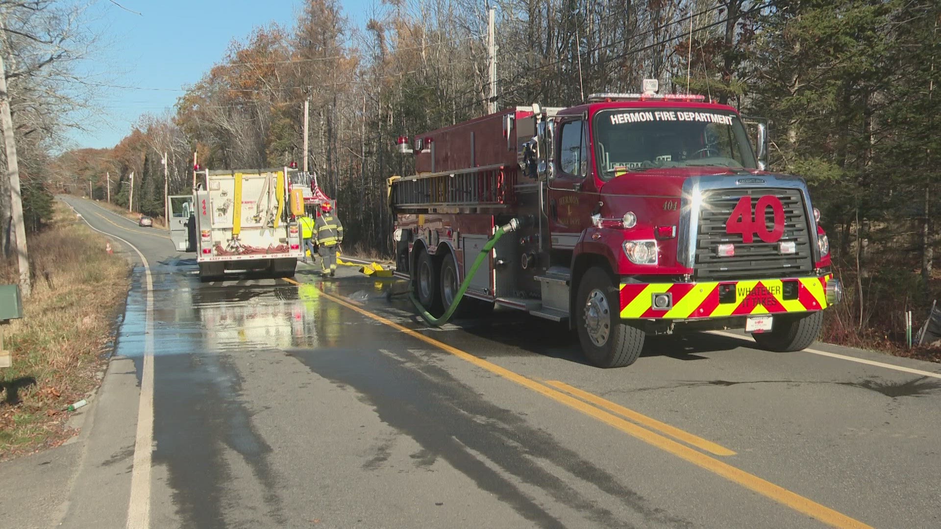 The house was unoccupied at the time of the fire, and nobody was injured, according to Hampden Deputy Fire Chief Jason Lundstrom.