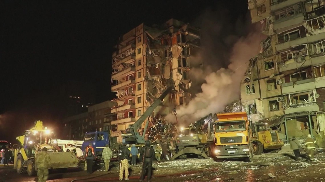 Rescue efforts continue in Ukraine after Russian missile hits large apartment