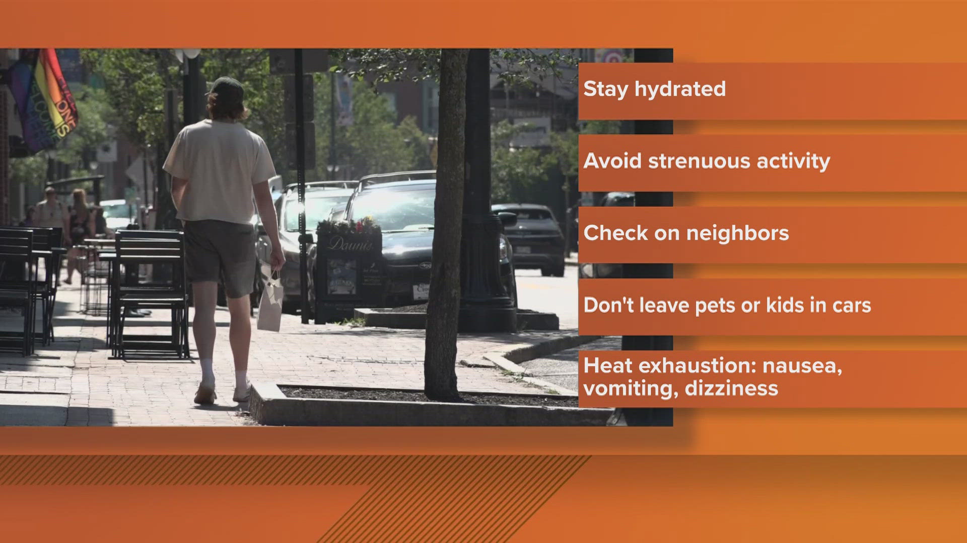 Officials instruct people to stay hydrated and avoid strenuous activity during the hottest parts of the day.