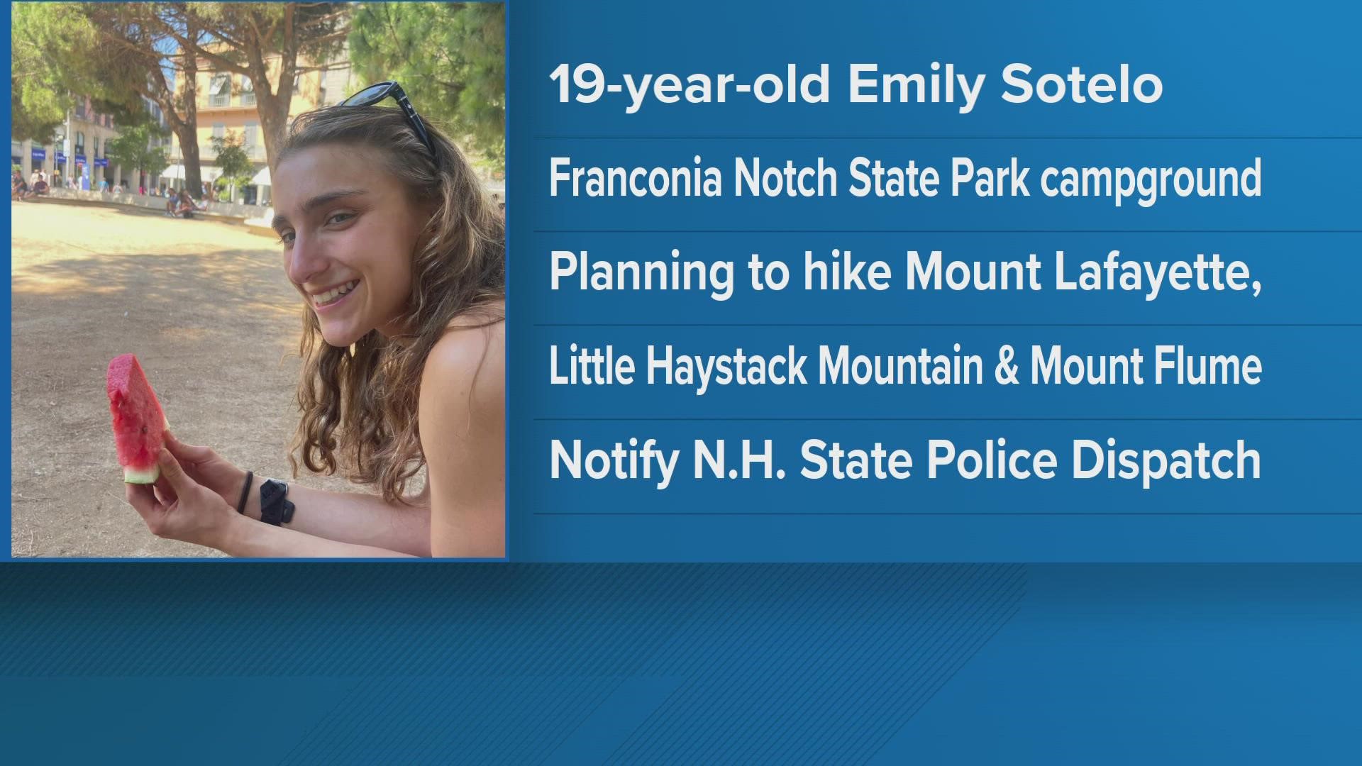 Her hiking route included Mount Lafayette, Haystack, and Flume.