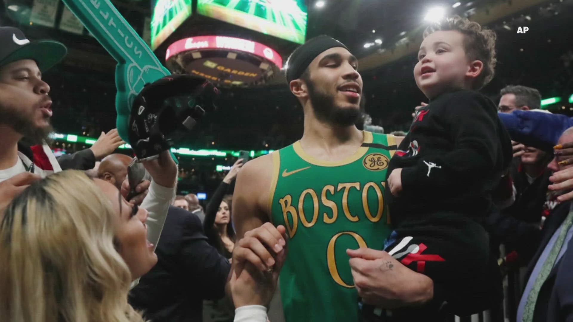 Tatum's son Deuce is regularly seen around the team.