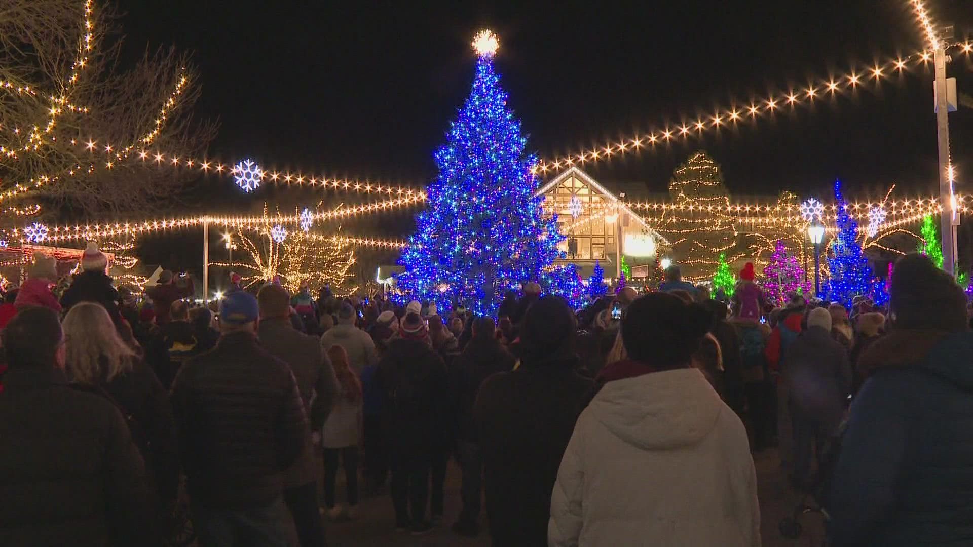 Hundreds of people gathered to watch L.L. Bean's annual tree lighting ceremony to kick-off the holiday season.