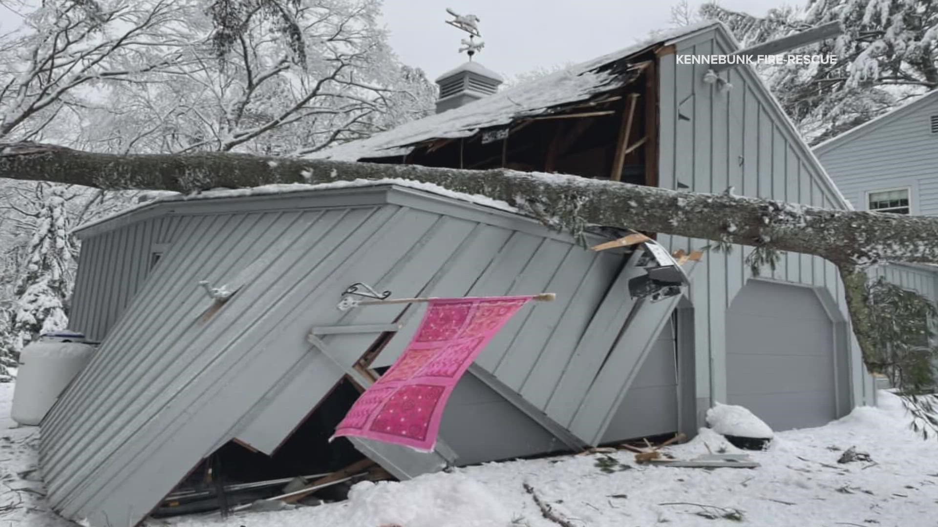 York County suffered extensive damage from the storm, with many and branches downed.