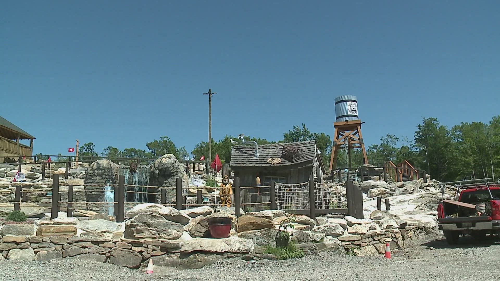 Moose Mountain Mini Golf has a theme of all things Maine and the Maine wilderness, and it's right off I-295.