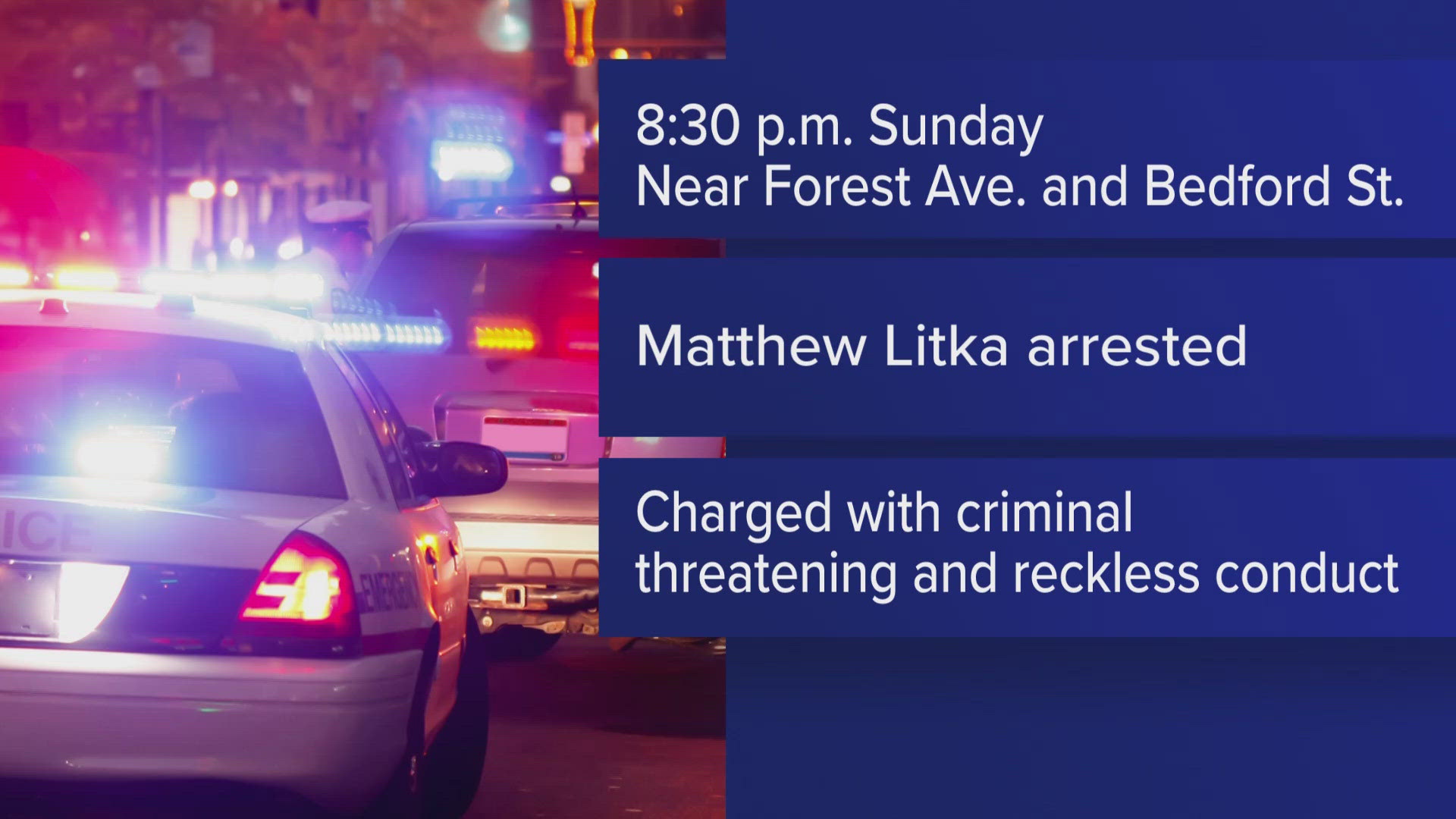 Matthew Litka, 28, of Portland was arrested Sunday after he allegedly threatened someone with a gun near Forest Avenue.