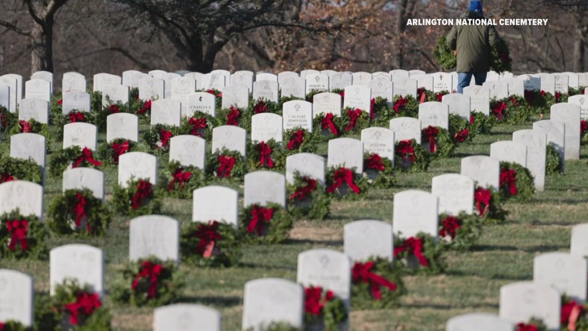 Volunteers lay wreaths at the graves of U.S. veterans nationwide as part of an annual tradition that got its start in Maine.