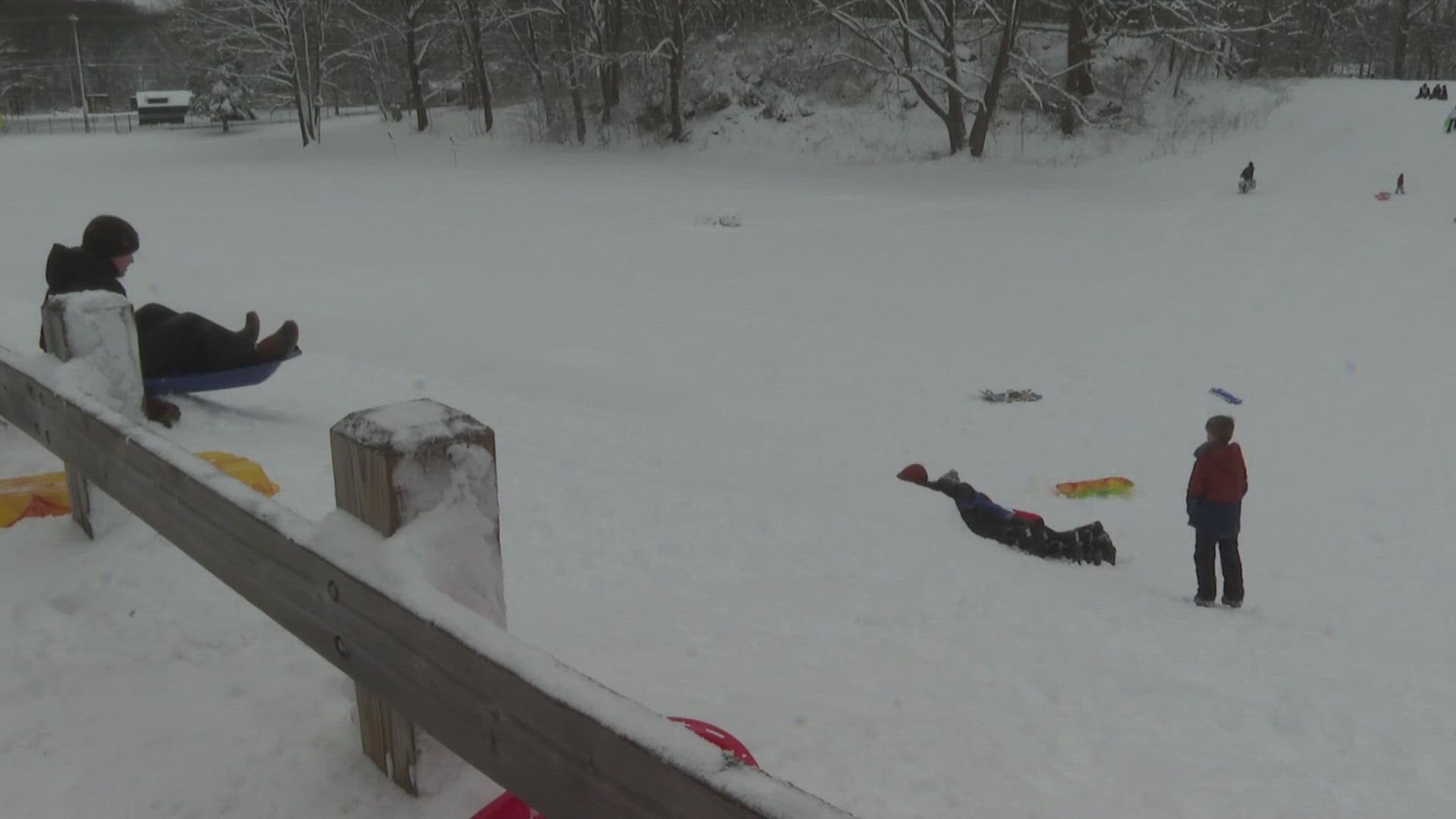 For many kids across Maine, Monday was their first snow day of the winter season.