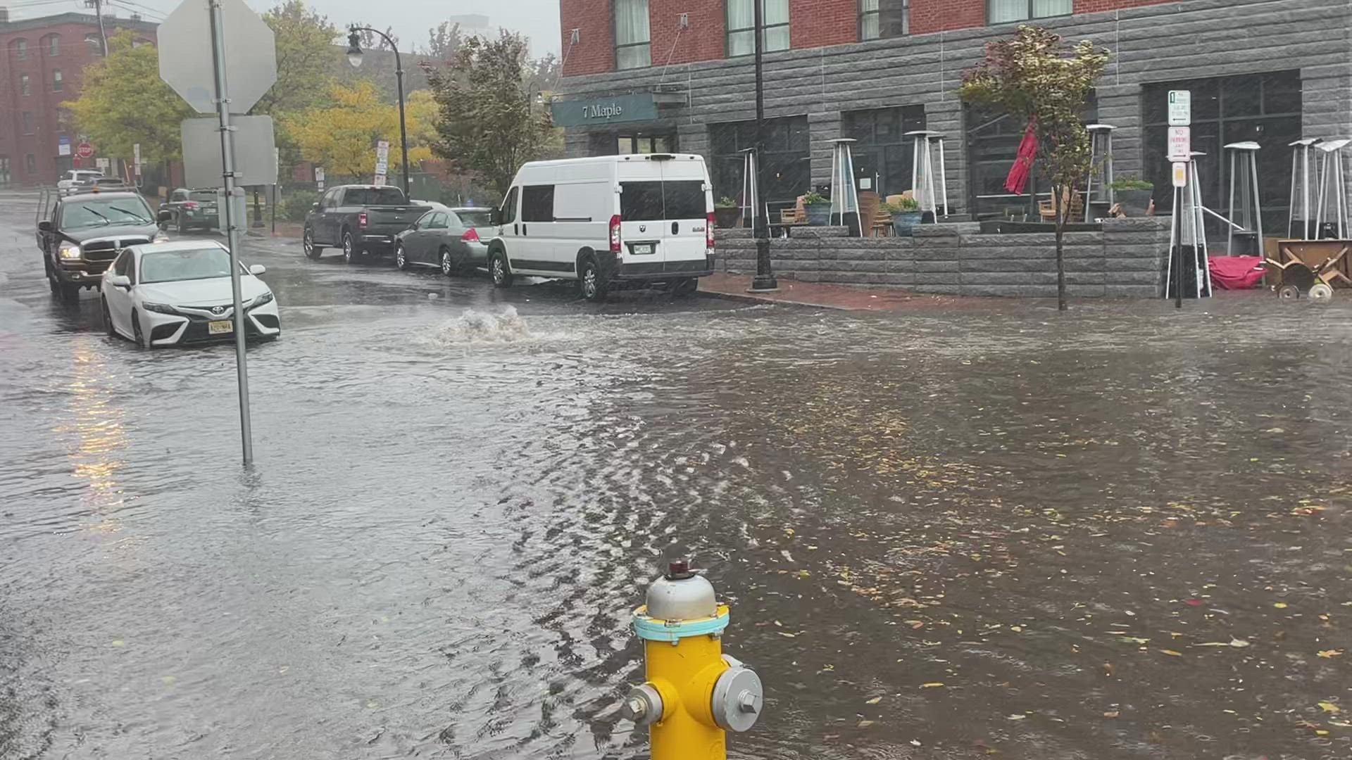 Flooding on Commercial Street in Portland, Maine | Friday, Oct. 14, 2022