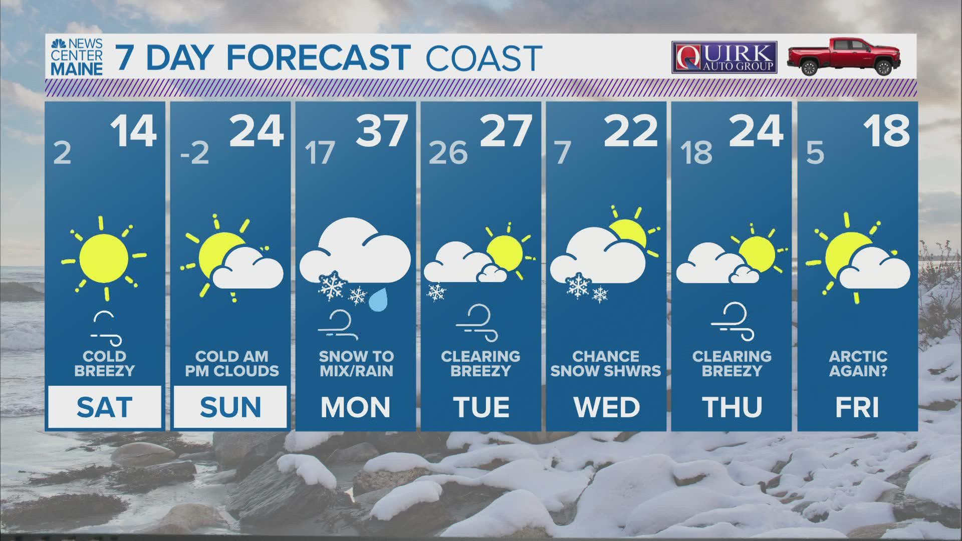 NEWS CENTER Maine Weather Video Forecast. Updated Friday January 14, 2022 at 6pm.