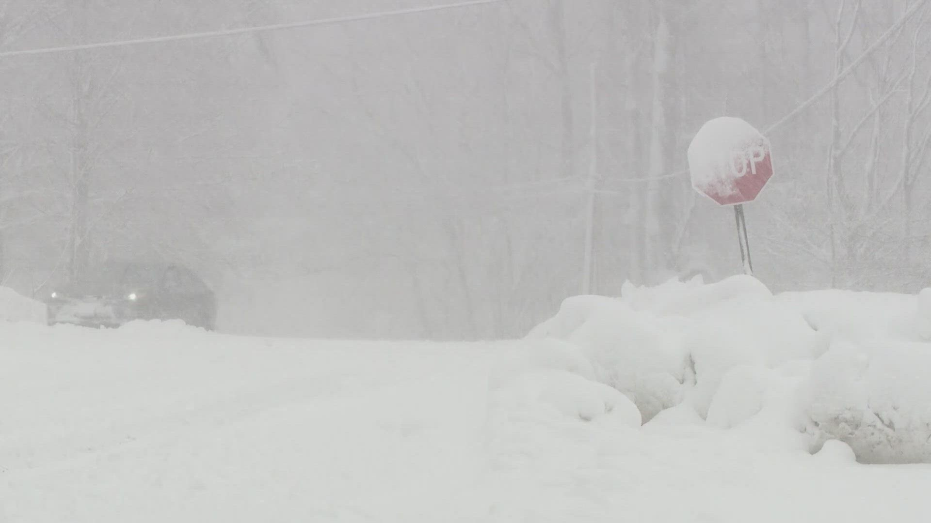 "It's wet and sticky and turning into cement," one local resident said while describing the snow.