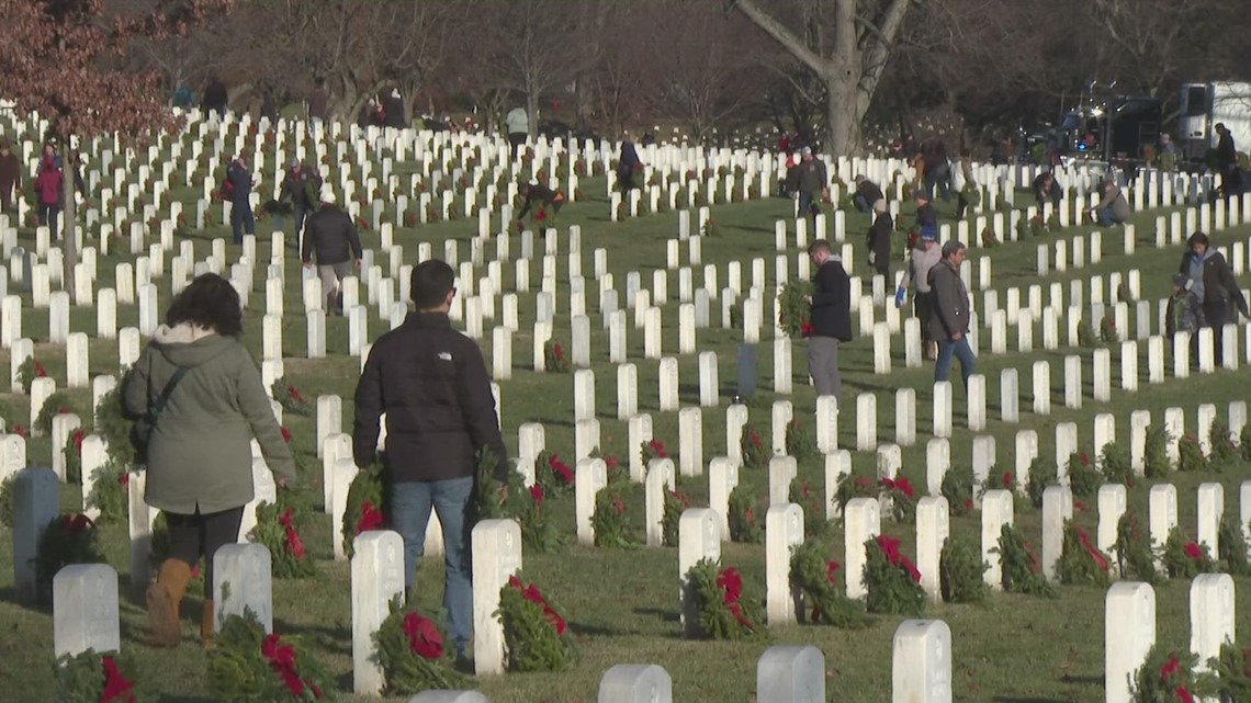 Wreaths Across America Mainemade wreaths mark graves at Arlington