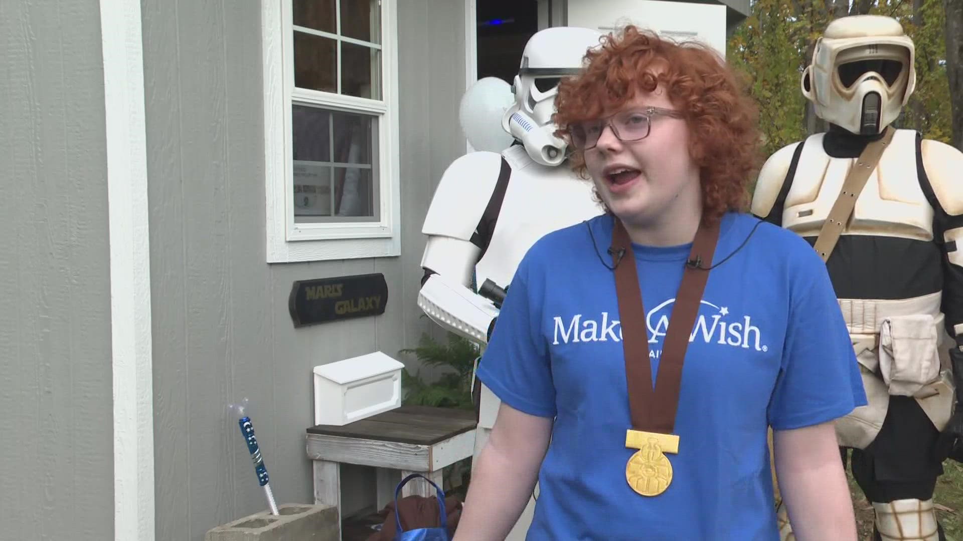 Through Make-A-Wish Maine, Mari Barnard was surprised with her own Star Wars-themed creative space