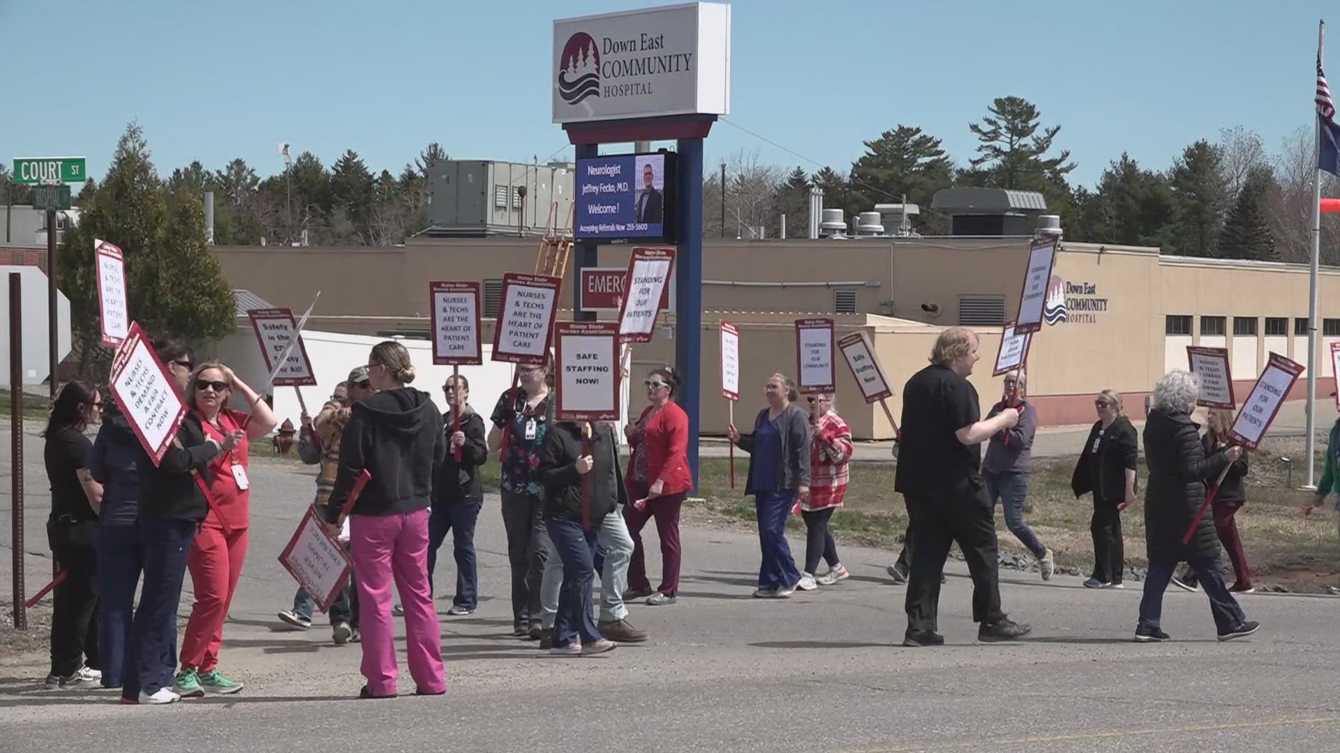 Employees represented by the union Maine State Nurses Association are demanding a 15 percent wage increase for all union jobs spread over the next three years.