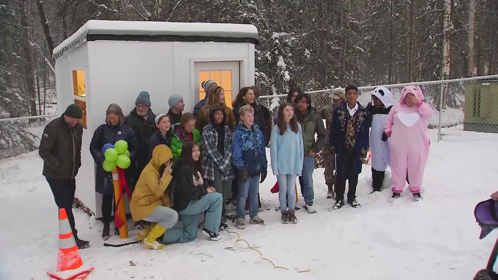 The students designed and built an 8-by-8-foot tiny house in hopes of encouraging others to help reduce homelessness, too.