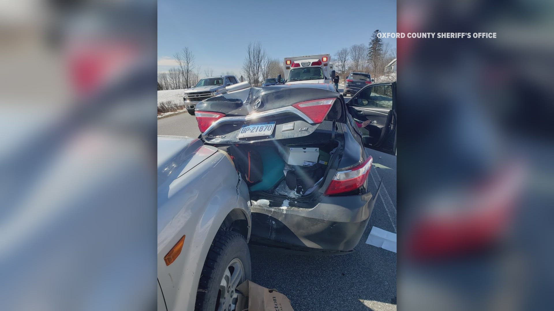 The road was reduced to a single lane, and workers with the Maine Department of Transportation had signs directing traffic.