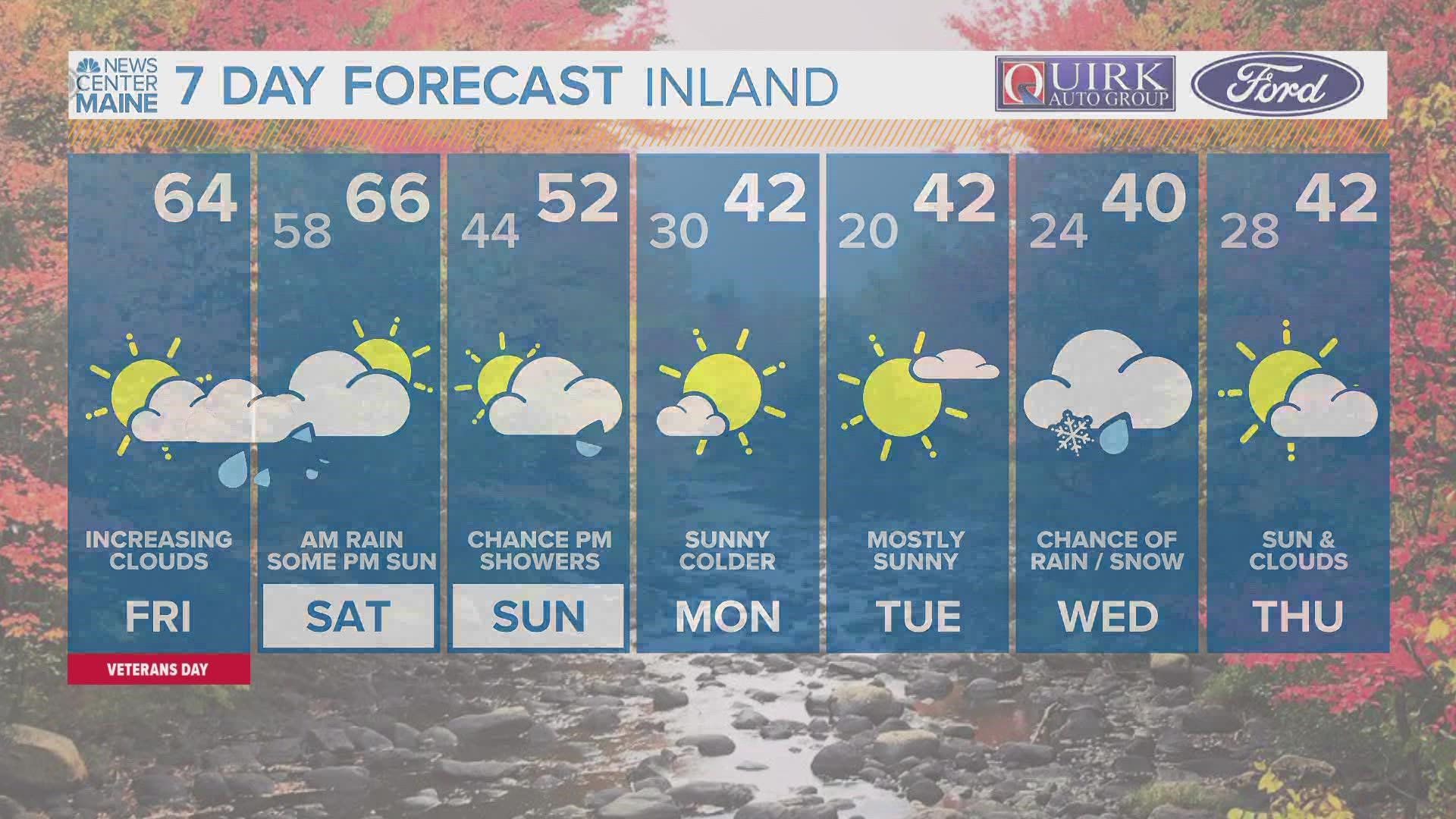 NEWS CENTER Maine Weather Forecast updated 6AM 11.11.22