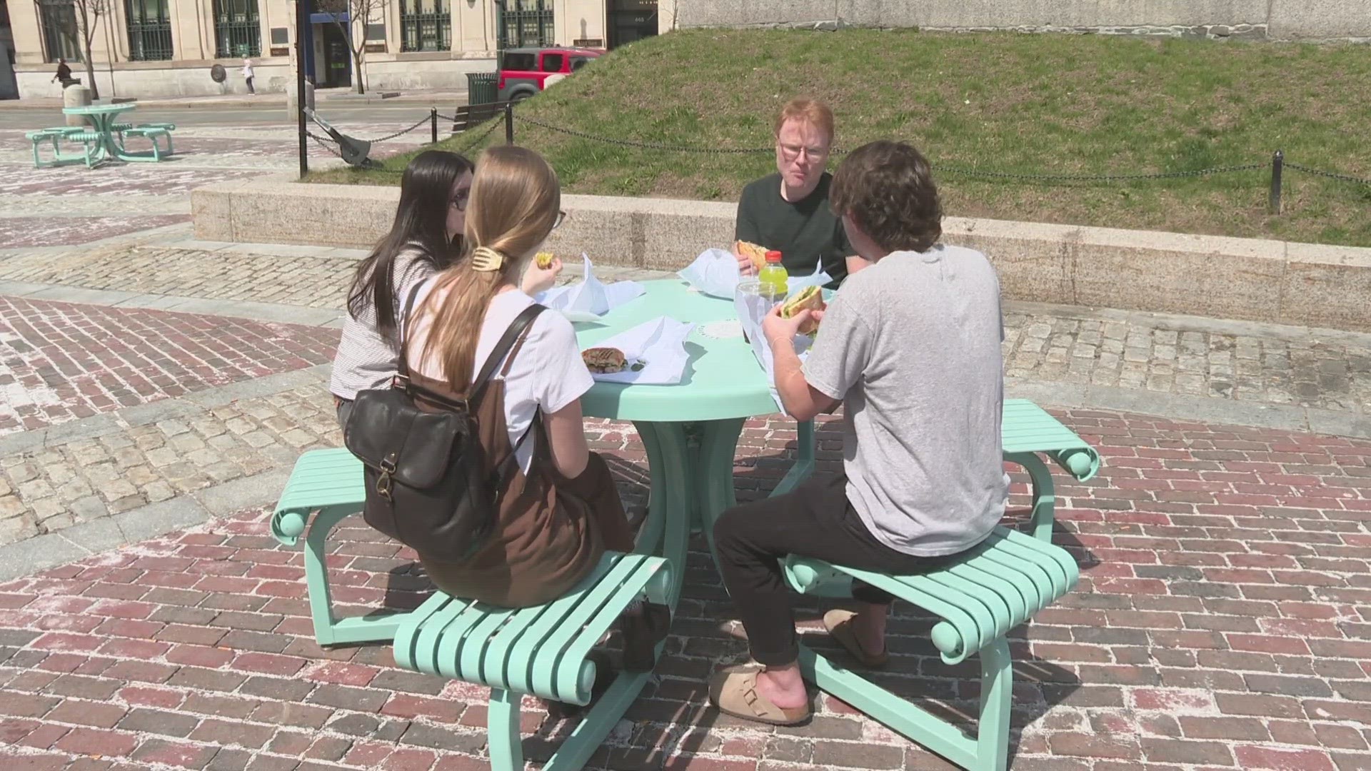 Many local businesses are taking advantage of Friday's warm weather and bringing back outdoor dining setups.