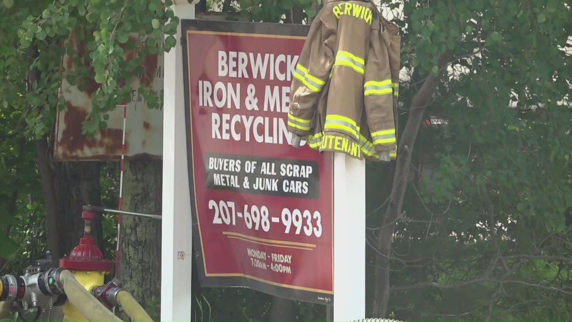 Scrap metal fire in Berwick closes road | newscentermaine.com