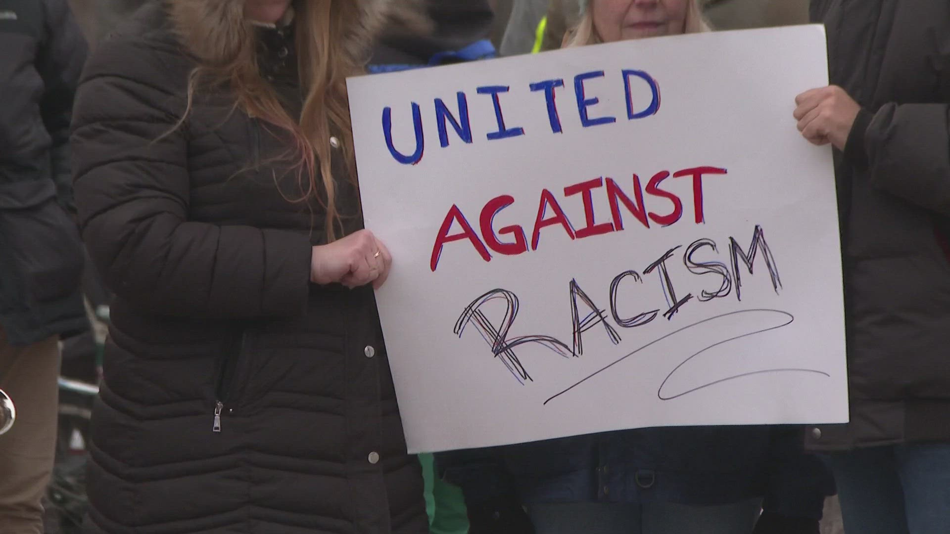 "Say No to Racism" is a monthly event, but it took on a new meaning Friday.