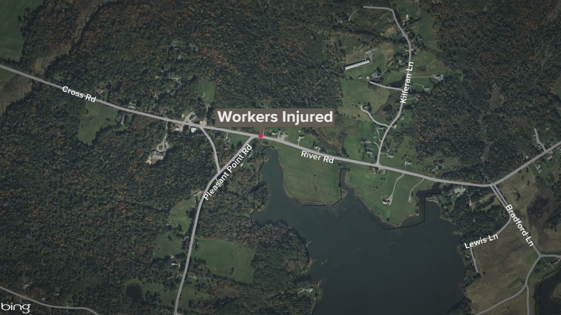 Two workers got pinned between an excavator and a flatbed trailer, the MaineDOT said in a release.