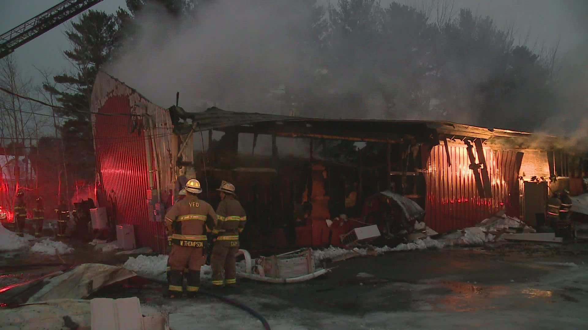 Vassalboro Fire Chief Walker Thompson said eight different fire departments helped with the blaze on Webber Pond Road.
