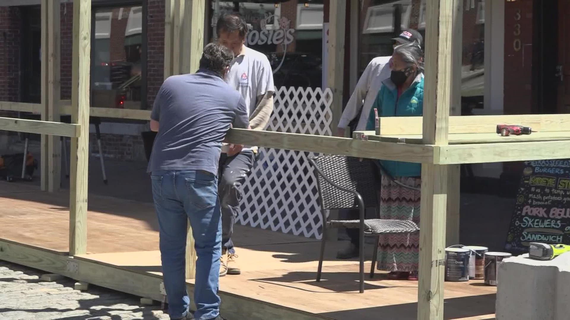 Business owners interested in having a parklet or two have to get a permit approved and abide by the city's rules and regulations.
