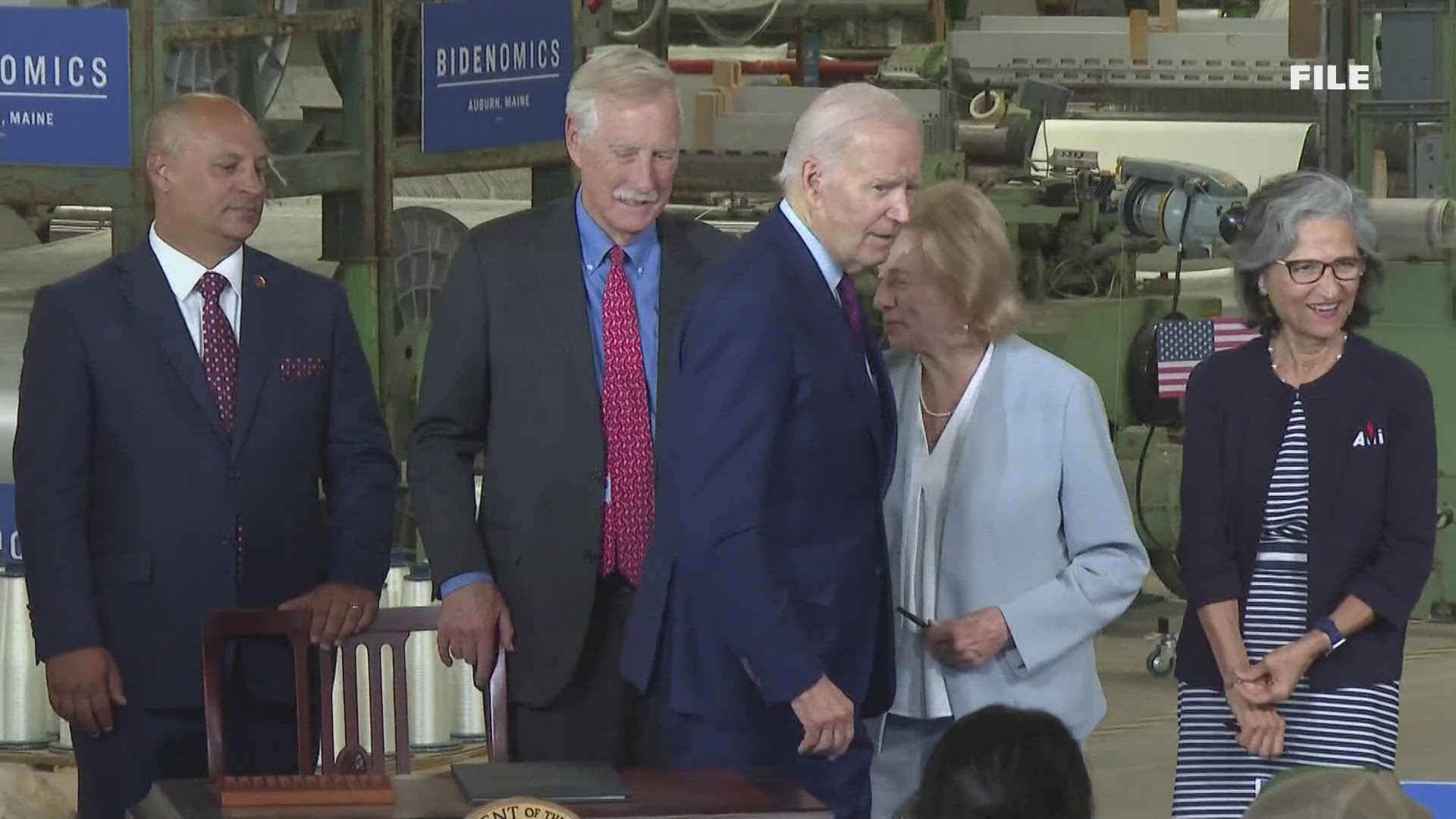 The meeting with Mills and other Democratic governors across the country comes amid calls for Biden to step aside in the presidential race after last week's debate.