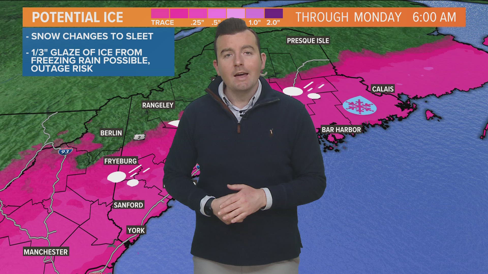 STORM CENTER: Snow shifting to freezing rain in parts of Maine ...