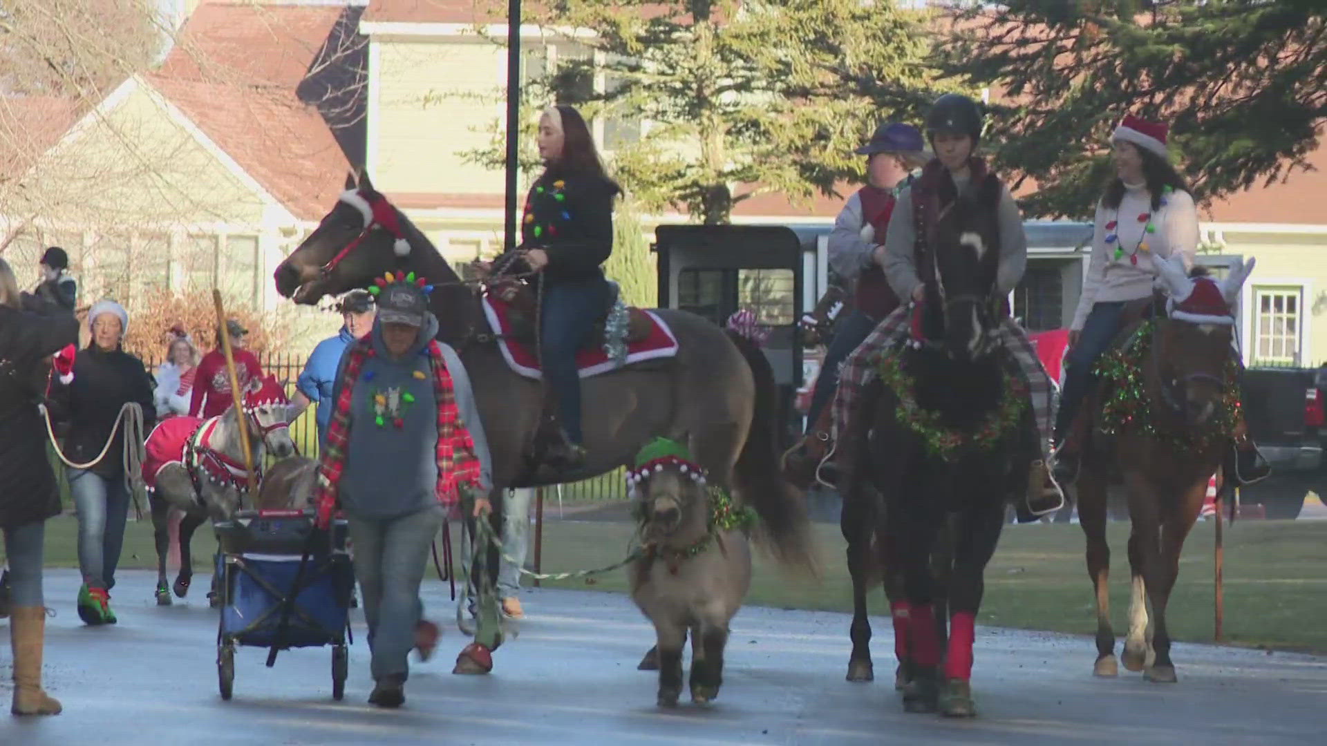 Sometimes it can be hard to find the holiday spirit, but it's a little bit easier when it comes galloping at you on horseback. 