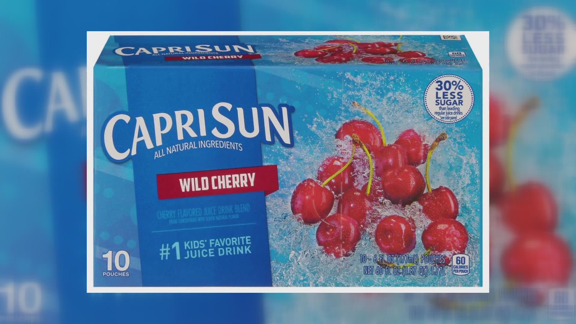 More than 5,000 boxes of wild cherry Capri Sun drinks were recalled for possible contamination of a cleaning solution.