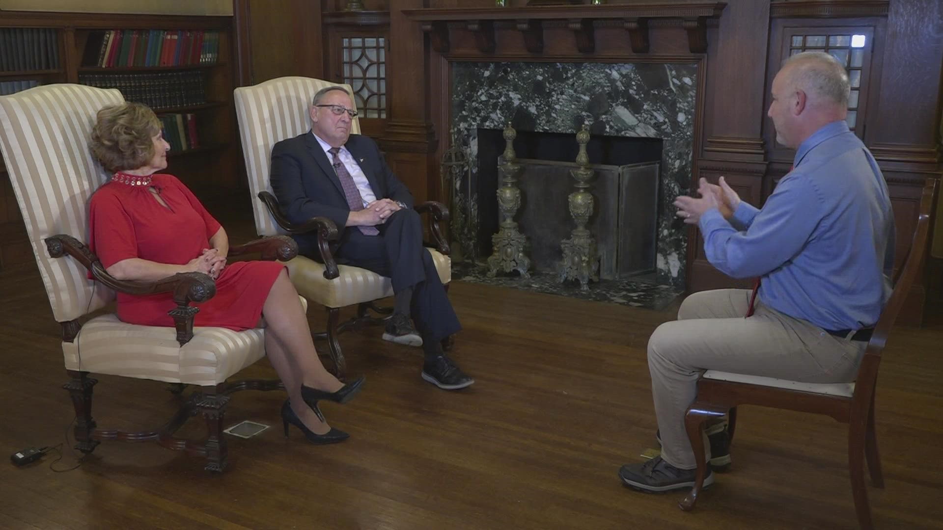 NEWS CENTER Maine's Lee Goldberg sat down with the former governor and his wife, Ann, to talk about why he has decided to run for the job once again.