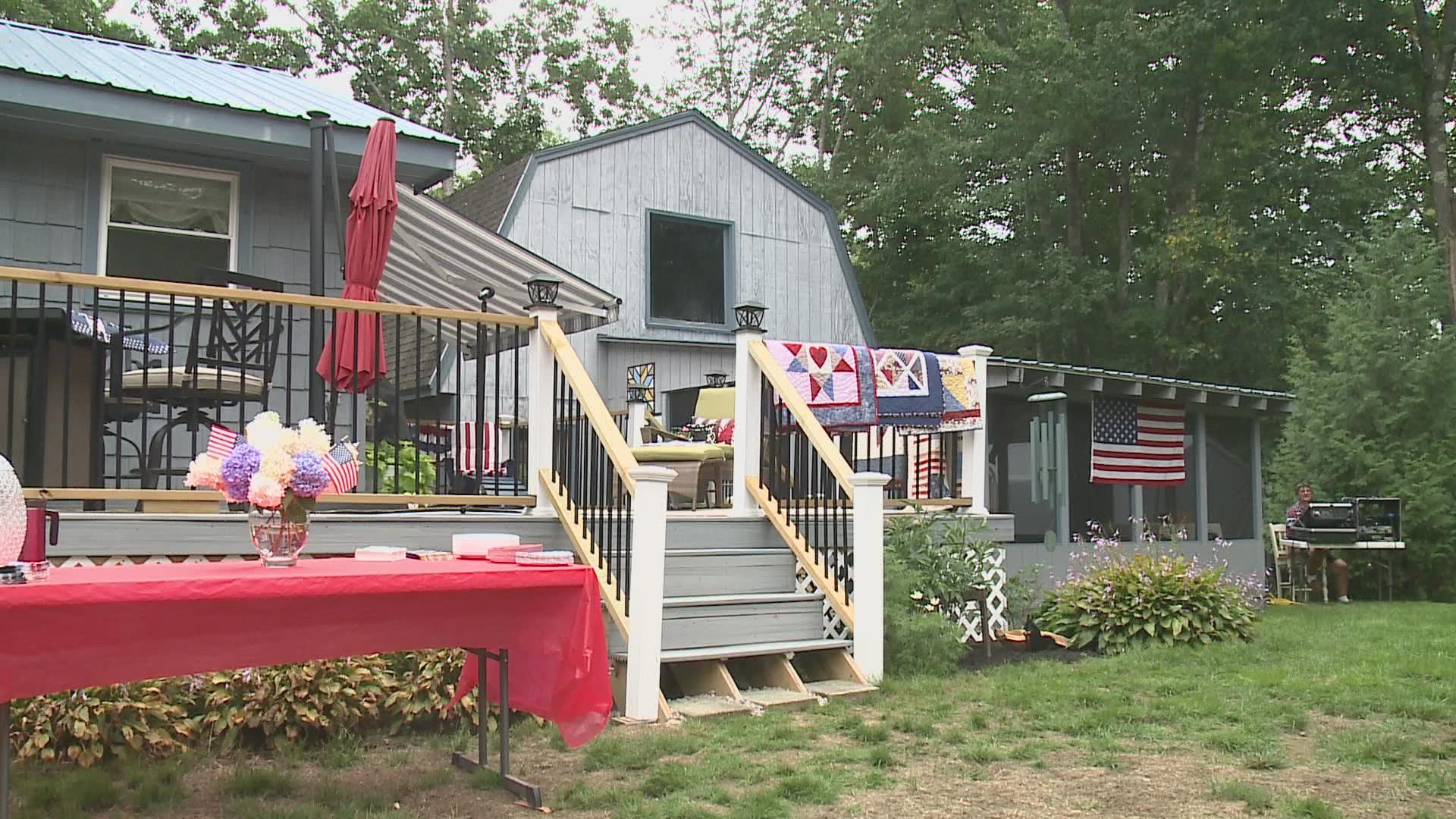 A Nobleboro woman has been sewing quilts and presenting them to veterans for the past 15 years.