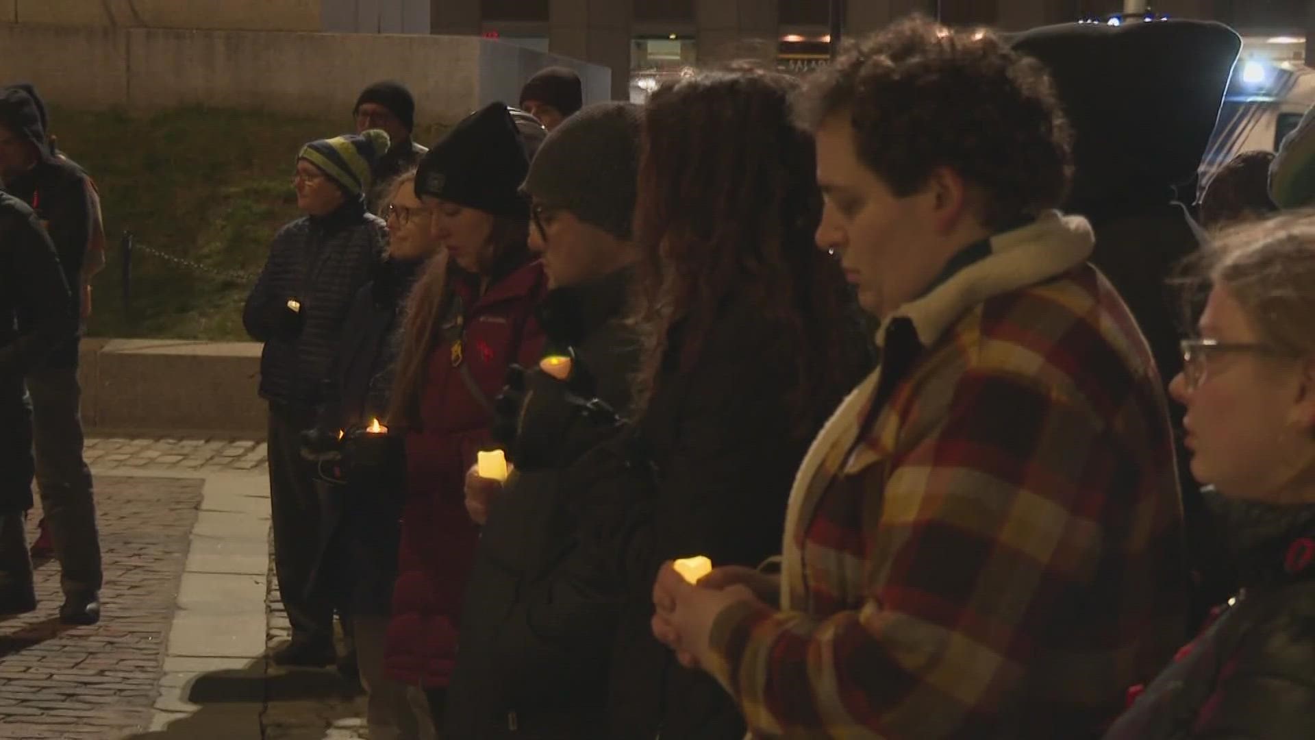 A candlelight vigil was held in Portland's Monument Square Thursday night to remember those lost to HIV/AIDS.