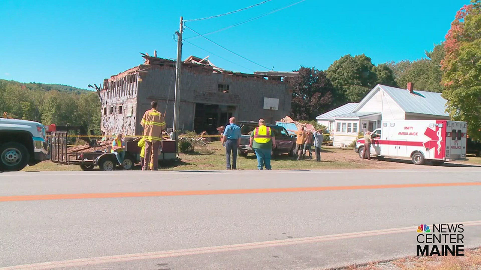 Officials said one person died Thursday after a barn collapsed in Knox