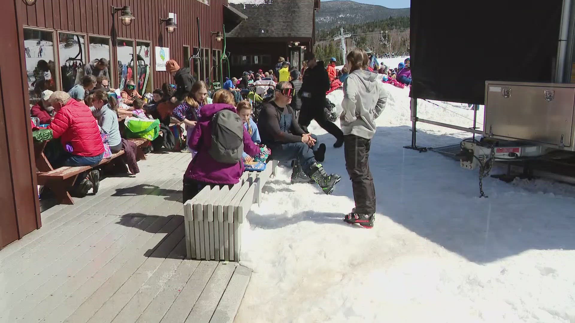 Several popular ski resorts in Maine were in the path of totality, where sky and snow conditions were excellent.